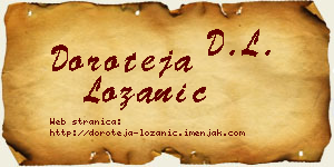 Doroteja Lozanić vizit kartica